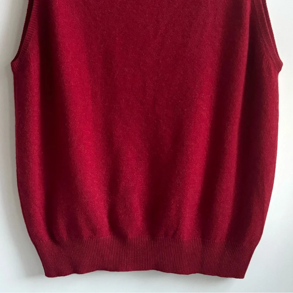 Ede & Ravenscroft 100% New Lambswool Sweater Vest Red Size Large